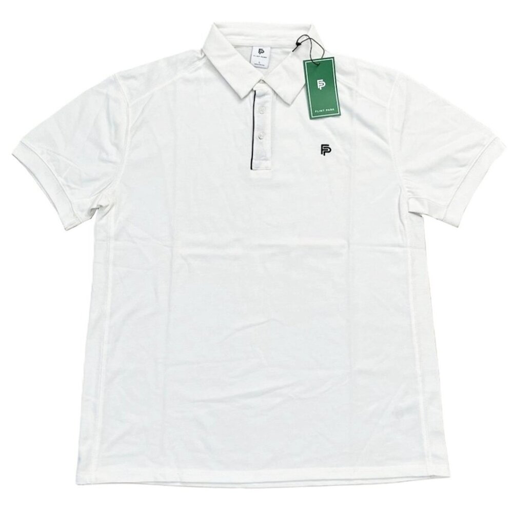 Flint Park Mens White Polo Shirt Organic Cotton Size Large NWT